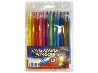Kredki woskowe PENMATE Kolori wykr�cane Dino 12 kolor�w