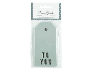 Zawieszki do prezent�w TO YOU srebrny, 5x10cm, papier 300g, 15szt, Edycja Limitowana (1+1)