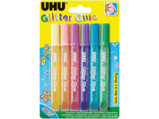 KLEJ BROKATOWY 6 KOL. X 10ML SHINY  BLISTER UHU