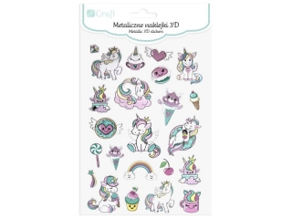 METALICZNE NAKLEJKI 3D�- JEDNORO�CE, 23 SZT. [opakowanie=5szt] NZWR-DLP