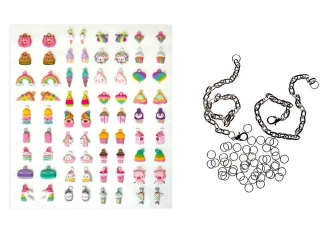 BRANSOLETKI DIY Z ZAWIESZKAMI PUFFY ? RAINBOW [opakowanie=5szt] NZWR-DLP