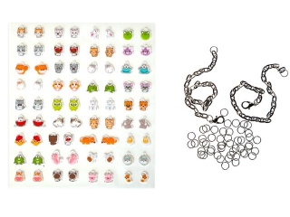 BRANSOLETKI DIY Z ZAWIESZKAMI PUFFY�? CUTE ANIMALS [opakowanie=5szt] NZWR-DLP