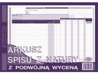 Arkusz spisu z natury z podw.wycen�