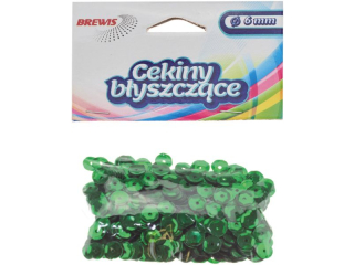 Cekiny b�yszcz�ce rozmiar: 6mm waga: 10g kolor: zielony