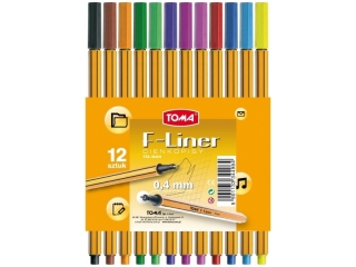 Cienkopisy TOMA F-Liner 0,4mm 12 kolor�w mix
