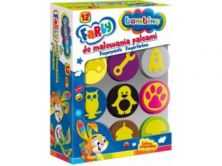 Farby do malowania palcami 12 kolor�w 15 ml ZWIERZAKI UCZNIAKI