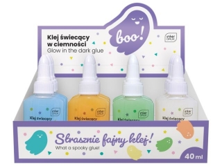 Klej �wiec�cy w ciemno�ci do dekoracji INTERDRUK 40ml BOO 12szt. display