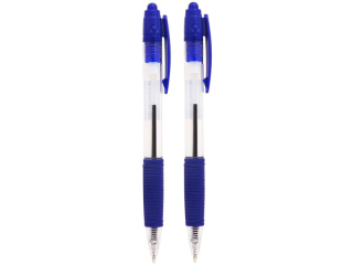 D�UGOPIS AUTOMATYCZNY BASE 0, 7MM Z GUMOWYM UCHWYTEM MEMOBE NIEBIESKI 2 SZT. ETUI [opakowanie=20szt]