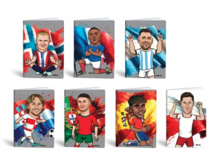 Zeszyt A4 Footbal Icons, 40k, kratka, Mar Mar [opakowanie=10szt]