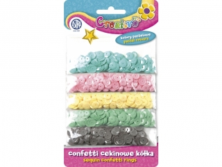 Confetti cekinowe k�ka ASTRA na blistrze - mix 5 kolor�w pa