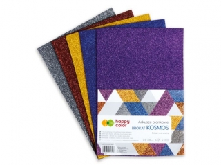 Arkusze piankowe KOSMOS Brokat, A4, 5 ark., 5 kolor�w, Happy Color