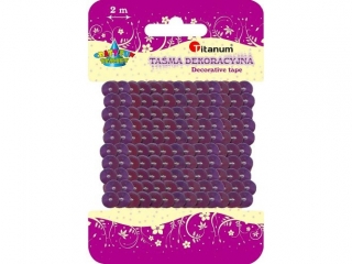 Cekiny na ta�mie O6mm 2m liliowe