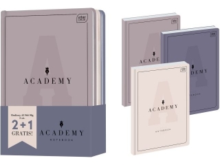Brulion A5 96k. INTERDRUK Academy, kratka Zestaw 3szt =2szt+1szt. GRATIS