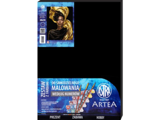 Malowanie po numerach na czarnym p��tnie 40x50cm ASTRA ARTEA - Z�ota elegancja