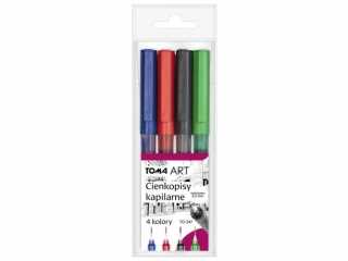 Cienkopisy TOMA kapilarne, ko�c�wka 0, 5mm, 8 kolor�w - mix Etui 4szt TO-347 mix Etui 4szt