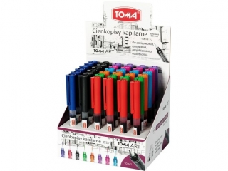 Cienkopisy kapilarne TOMA , ko�c�wka 0, 5mm, 8 kolor�w - mix Display 36szt [opakowanie=36szt]TO-347 mix Display 36szt