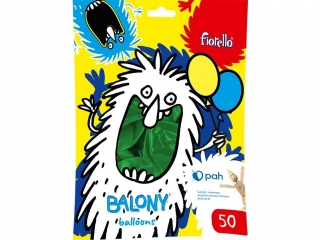 BALONY 10" METAL ZIELONY Fiorello 50 szt. KWBN24