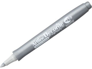 Marker permanentny ARTLINE DECORITE ko�c�wka okr�g�a 1, 0mm - srebrny [opakowanie=12szt]