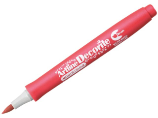 Marker permanentny ARTLINE DECORITE BRUSH ko�c�wka p�dzelkowa - czerwony metaliczny [opakowanie=12szt]