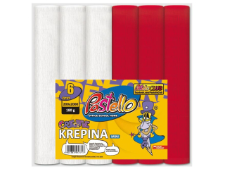 Krepina MINI 20x25 cm 6 180 gram szt. mix BIA�O-CZERWONY PAS-7717