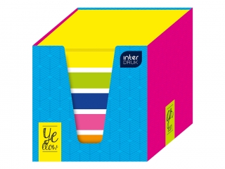 Kostka papierowa kolory fluo/bia�a 90x90x90mm w kubiku karto