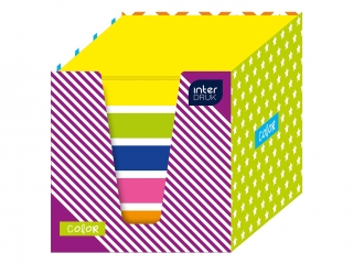 Kostka papierowa kolory fluo/bia�a 90x90x90mm w kubiku karto