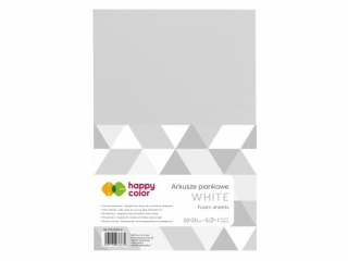Arkusze piankowe A4, 5 ark, bia�y, Happy Color