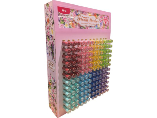 Markery zapachowe, brokatowe, FLORAL, 8 kolor�w, display 144 szt, MG
