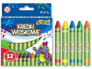 Kredki woskowe PENMATE Kolori Premium Dino 12 kolor�w