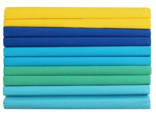 Bibu�a marszczona HAPPY COLOR 25x200cm, mix ocean, 10 rolek