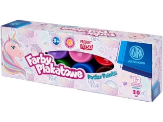 Farby plakatowe ASTRA Jednoro�ec 12 kolor�w 20ml