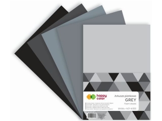 Arkusze piankowe GREY A4, 5 ark, 5 kolor�w, Happy Color