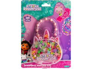 Zestaw koralik�w GABBYS DOLLHOUSE - Jednoro�ec 250 szt. + 2m gumki [opakowanie=12szt]