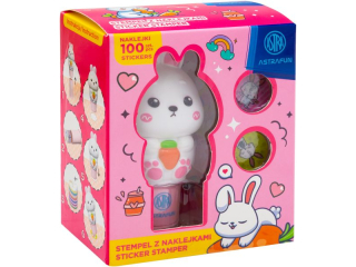 Stempel z naklejkami ASTRAFUN Kr�lik  100 naklejek wielokrotnego u�ytku + ksi��eczka