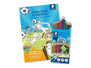 Kredki sze�ciok�tne, 12 kol + kolorowanka Football, Staedtler