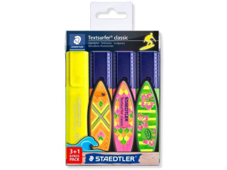 Zakre�lacz Textsurfer Classic, 4 szt., w etui, 3+1 gratis, Staedtler