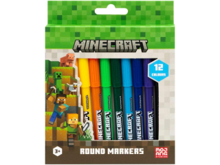 Flamastry okr�g�e MINECRAFT? 12 kolor�w [opakowanie=12szt]