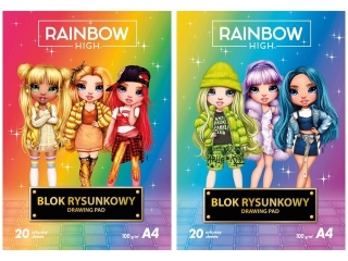 Blok rysunkowy A4 20k. ASTRA Rainbow High 100g