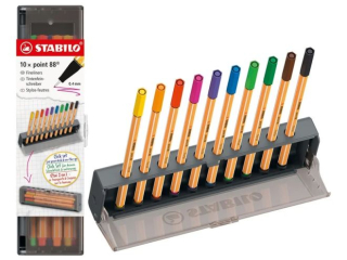 Cienkopis STABILO point 88 etui 10 szt. CLICK SET NOWO�� 8810-5 [opakowanie=5szt]