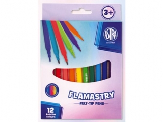 Flamastry okr�g�e ASTRA Cx Pastel Line - 12 kolor�w