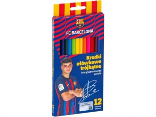 Kredki o��wkowe tr�jk�tne FC BARCELONA - 12 kolor�w