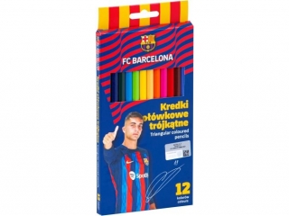 Kredki o��wkowe tr�jk�tne FC BARCELONA - 12 kolor�w
