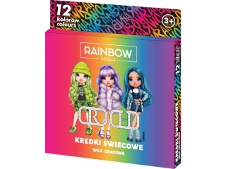 Kredki �wiecowe ok�g�e RAINBOW HIGH - 12 kolor�w - 8/90 mm