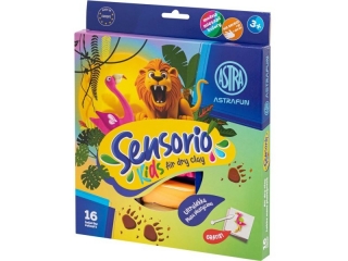 Lekka masa plastyczna ASTRAFUN Sensorio Kids Jungla - 16 kol (2+1)