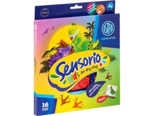 Lekka masa plastyczna Dinozaury Sensorio Kids - 16 kolor�w