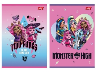 Zeszyt A5 16 kartek krata ok�adka laminowana 70 g/m2 MONSTER HIGH [opakowanie=15szt]