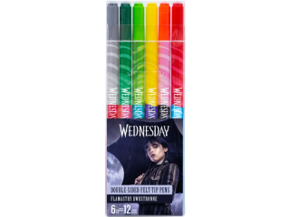 Flamastry dwustronne okr�g�e Wednesday - 6 sztuk = 12 kolor�w