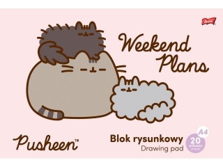 Blok rysunkowy A4 20 kartek ok�adka kredowana 80 g/m2 PUSHEEN [opakowanie=10szt]