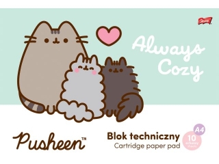 Blok techniczny A4 10 kartek ok�adka kredowana 190 g/m2 PUSHEEN [opakowanie=10szt]