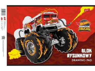 Blok rysunkowy A4 20 kartek ok�adka kredowana 80 g/m2 HOT WHEELS [opakowanie=10szt]